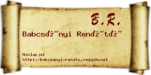 Babcsányi Renátó névjegykártya