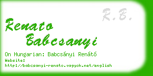 renato babcsanyi business card