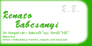 renato babcsanyi business card